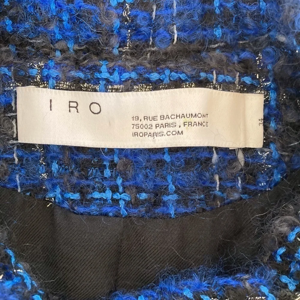 IRO Paris Skye Plaid Moto Tweed Jacket - Picture 10 of 14